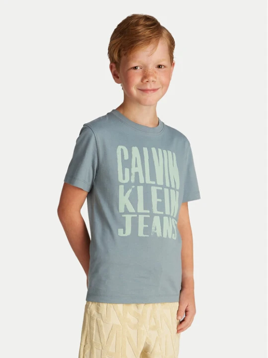 Zdjęcie produktu Calvin Klein Jeans T-Shirt Slogan Graphic IB0IB02459 Niebieski Regular Fit