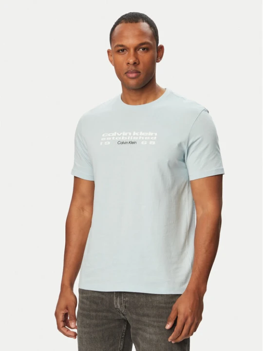 Zdjęcie produktu Calvin Klein Jeans T-Shirt SS 30s EU LV04RG800G Niebieski Regular Fit