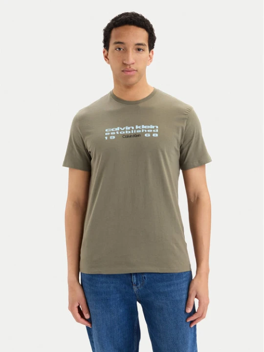 Zdjęcie produktu Calvin Klein Jeans T-Shirt SS 30s EU LV04RG800G Zielony ciemny Regular Fit