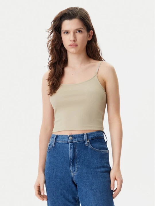 Zdjęcie produktu Calvin Klein Jeans Top Logo J20J225312 Beżowy Slim Fit