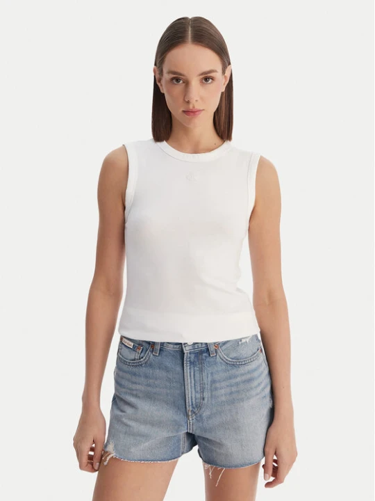 Zdjęcie produktu Calvin Klein Jeans Top LV047B265G Biały Slim Fit