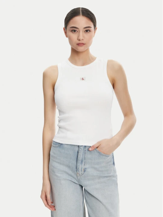 Zdjęcie produktu Calvin Klein Jeans Top LV047C201G Biały Slim Fit