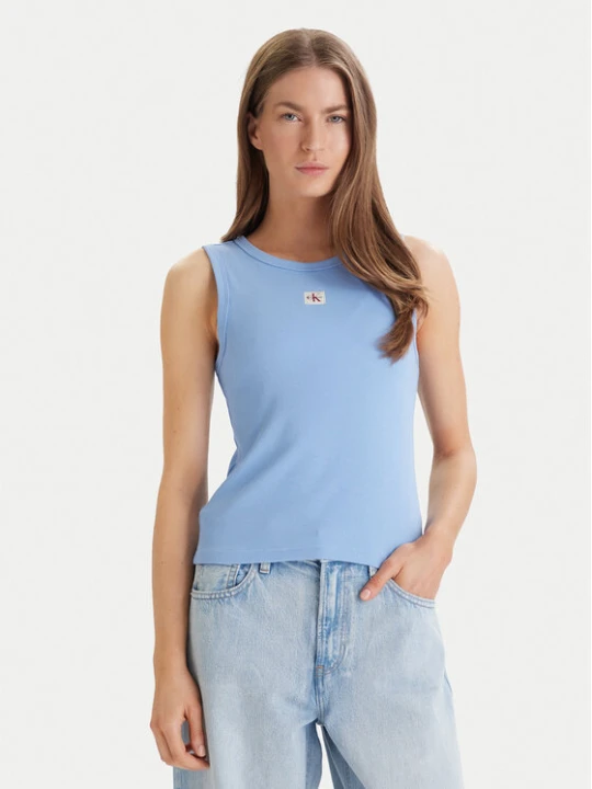 Zdjęcie produktu Calvin Klein Jeans Top LV047C201G Błękitny Slim Fit Niebieski jasny