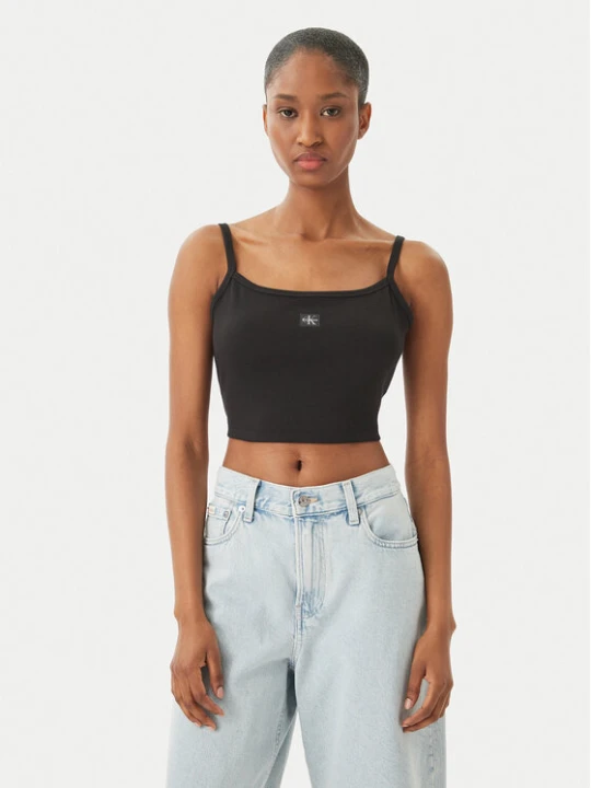 Zdjęcie produktu Calvin Klein Jeans Top LV047F221G Czarny Slim Fit