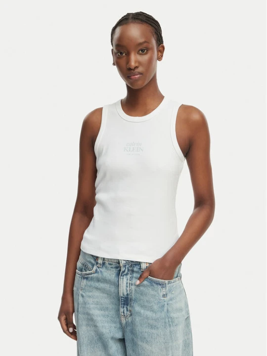 Zdjęcie produktu Calvin Klein Jeans Top LV047F239G Biały Slim Fit