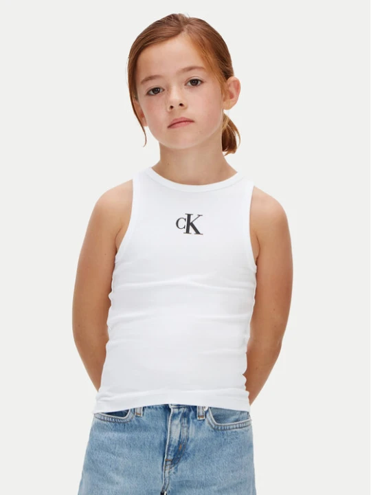 Zdjęcie produktu Calvin Klein Jeans Top LVCKSJB10G Biały Slim Fit