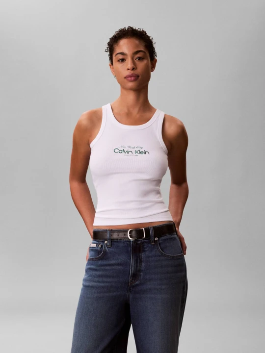 Zdjęcie produktu Calvin Klein Jeans Top | Slim Fit biały