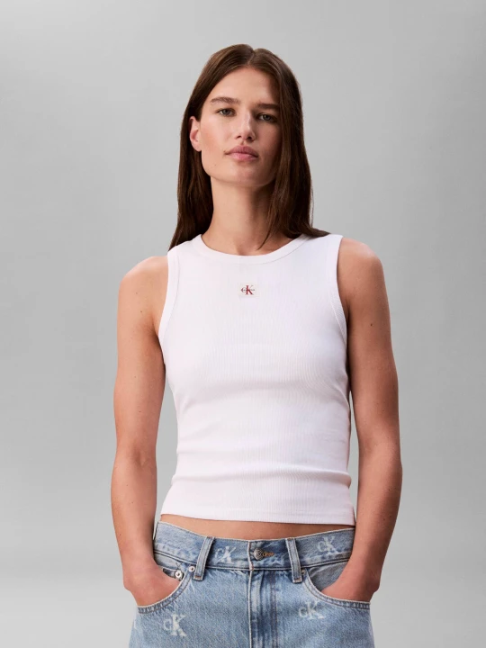 Zdjęcie produktu Calvin Klein Jeans Top | Slim Fit biały