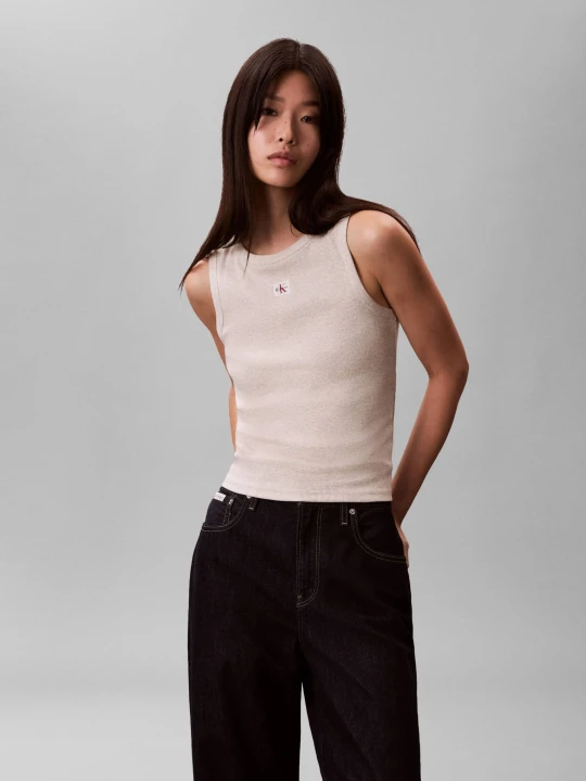 Zdjęcie produktu Calvin Klein Jeans Top | Slim Fit beżowy