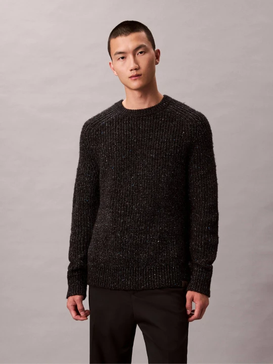 Zdjęcie produktu Calvin Klein Jeans Wełniany sweter RAGLAN | Regular Fit czarny