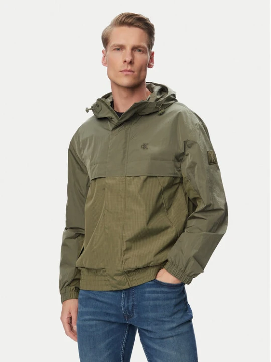 Zdjęcie produktu Calvin Klein Jeans Wiatrówka LV04RG503G Zielony ciemny Relaxed Fit