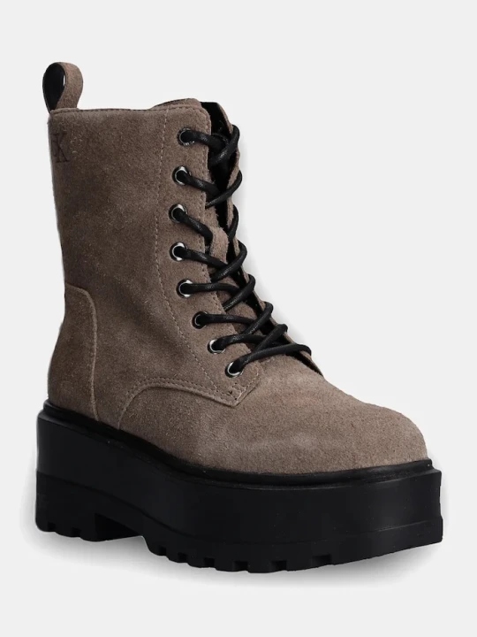 Zdjęcie produktu Calvin Klein Jeans workery zamszowe FLATFORM ZIP LACEUP MG S brązowy