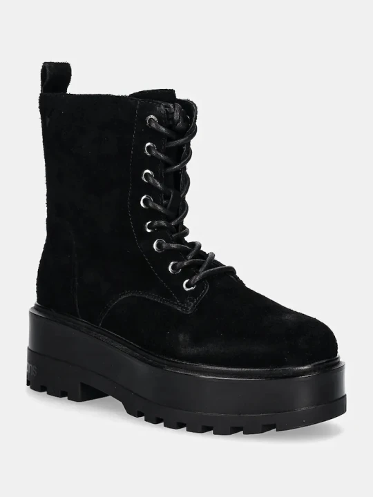 Zdjęcie produktu Calvin Klein Jeans workery zamszowe FLATFORM ZIP LACEUP MG S czarny