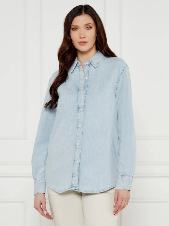 Zdjęcie produktu Calvin Klein Jeansowa koszula | Regular Fit | z dodatkiem lnu błękitny