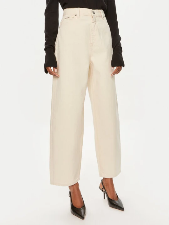 Zdjęcie produktu Calvin Klein Jeansy K20K207270 Écru Wide Leg Kremowy