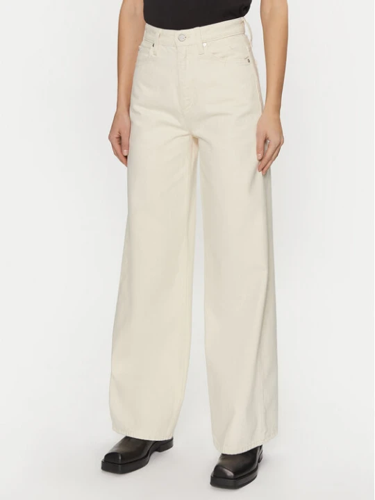 Zdjęcie produktu Calvin Klein Jeansy K20K208018 Écru Wide Leg Kremowy