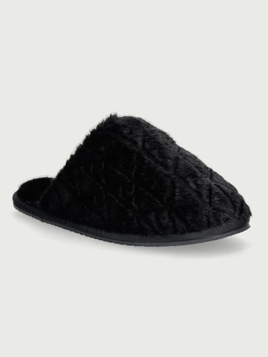 Zdjęcie produktu Calvin Klein kapcie damskie HOME SLIPPER FUR AOP czarny