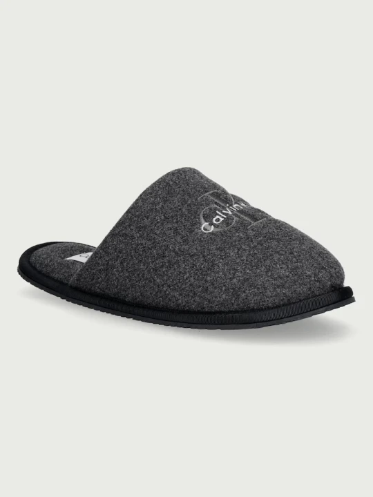 Zdjęcie produktu Calvin Klein kapcie męskie HOTEL SLIPPER MONOLOGO FELT szary