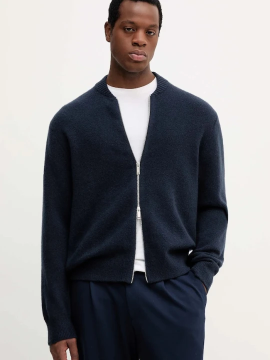 Zdjęcie produktu Calvin Klein kardigan z dodatkiem wełny granatowy