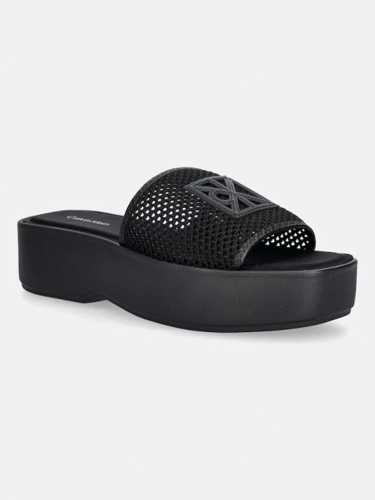 Zdjęcie produktu Calvin Klein klapki damskie FLATFORM SNDL MESH czarny