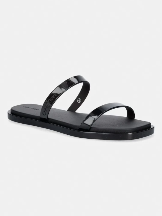 Zdjęcie produktu Calvin Klein klapki damskie JELLY SNDL DOUB BAR SHINY ST TPU czarny