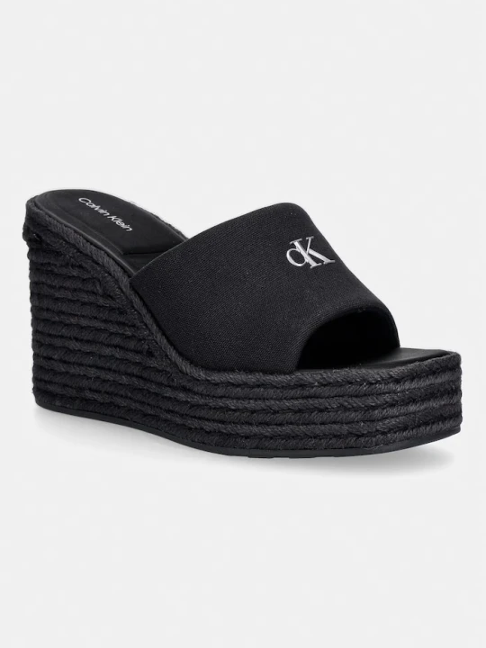 Zdjęcie produktu Calvin Klein klapki damskie WEDGE ESPAD 70 CANVAS MG czarny