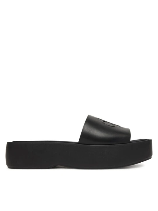 Zdjęcie produktu Calvin Klein Klapki Flatf Sndl Lth Mg HW0HW03026 Czarny
