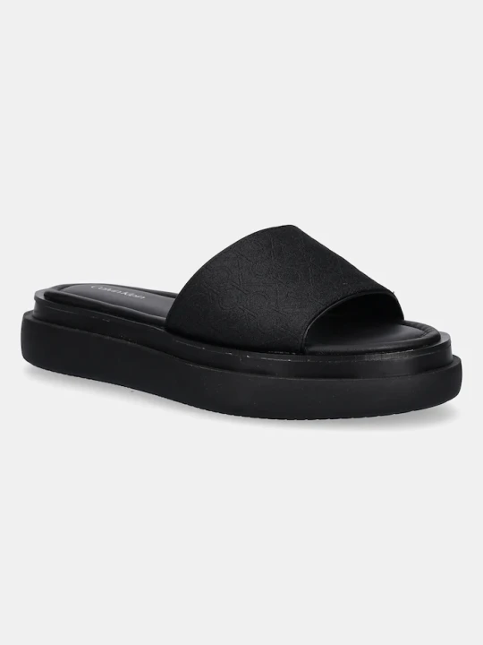 Zdjęcie produktu Calvin Klein klapki FLATFORM SLIDE - JACQ czarny