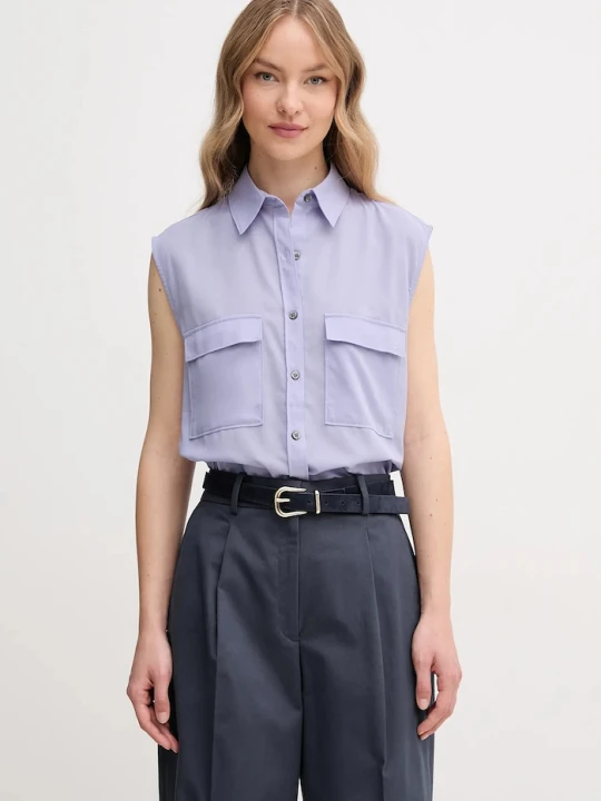 Zdjęcie produktu Calvin Klein koszula bawełniana fioletowy