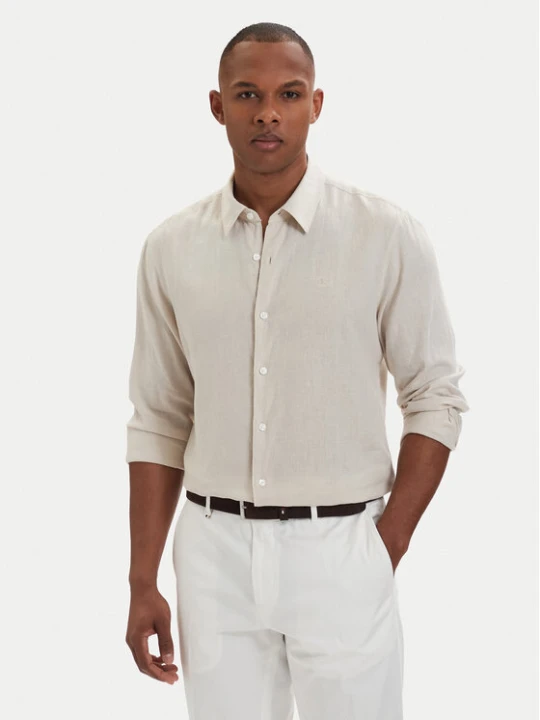 Zdjęcie produktu Calvin Klein Koszula LV04LE125G Beżowy jasny Regular Fit