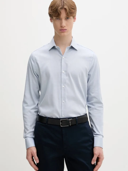 Zdjęcie produktu Calvin Klein koszula non-iron męska bawełniana z elastanem niebieski
