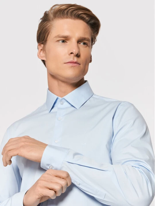Zdjęcie produktu Calvin Klein Koszula Poplin K10K108229 Niebieski Slim Fit