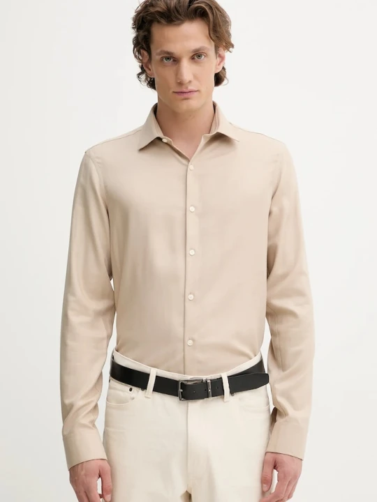 Zdjęcie produktu Calvin Klein koszula z wełną beżowy