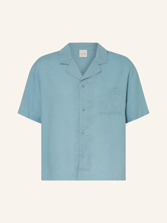 Zdjęcie produktu Calvin Klein Koszulka Od Piżamy Linen Blend Z Lnem blau TURKUSOWY