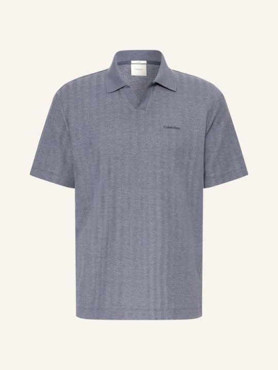 Zdjęcie produktu Calvin Klein Koszulka Polo Z Pikowanego Materiału, Krój Easy Fit blau NIEBIESKI