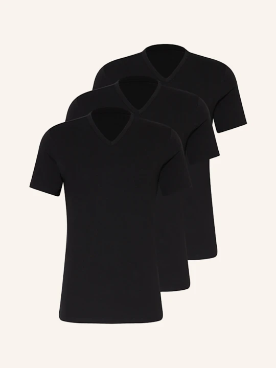 Zdjęcie produktu Calvin Klein Koszulka W Serek, 3 Szt. Cotton Stretch Blend schwarz CZARNY