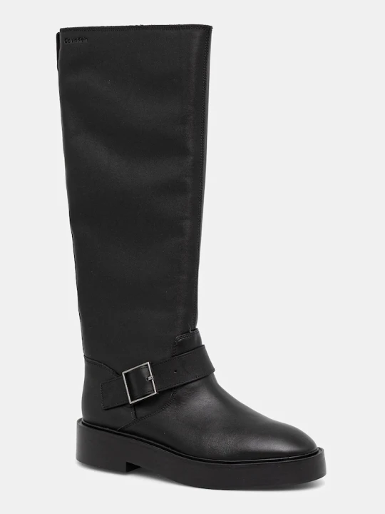 Zdjęcie produktu Calvin Klein kozaki skórzane CONCAVE WELT UKT BIKER PB czarny