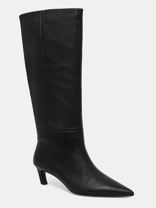 Zdjęcie produktu Calvin Klein kozaki skórzane ESS KITTEN HEEL LONG BOOTS czarny