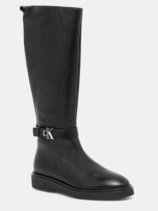 Zdjęcie produktu Calvin Klein kozaki skórzane KNEE BOOT W / METAL LOGO czarny
