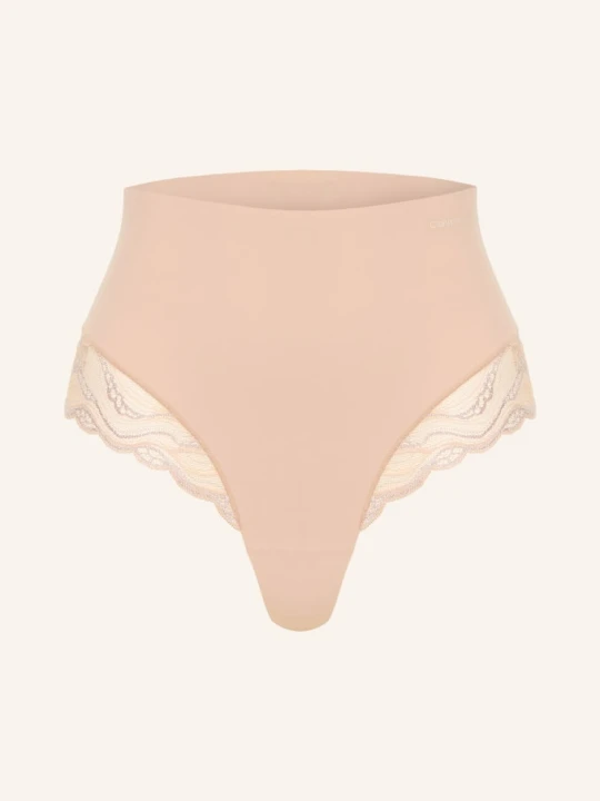 Zdjęcie produktu Calvin Klein Kształtujący String Sensual Stretch Lace beige JASNOBRĄZOWY