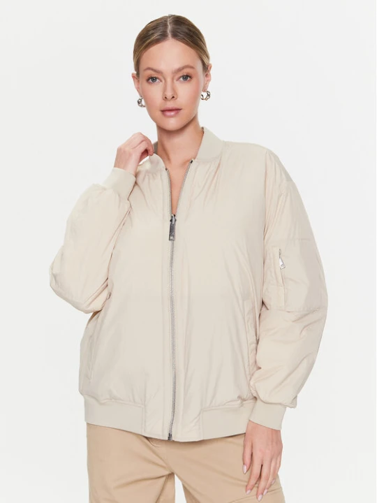 Zdjęcie produktu Calvin Klein Kurtka bomber Light Paded Quilt Bomber Jacket K20K205178 Écru Regular Fit Kremowy