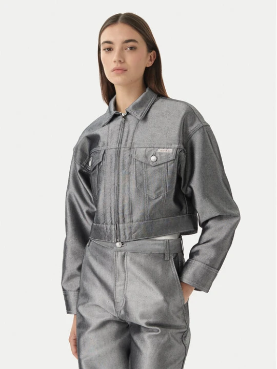 Zdjęcie produktu Calvin Klein Kurtka jeansowa LV047E715G Srebrny Relaxed Fit