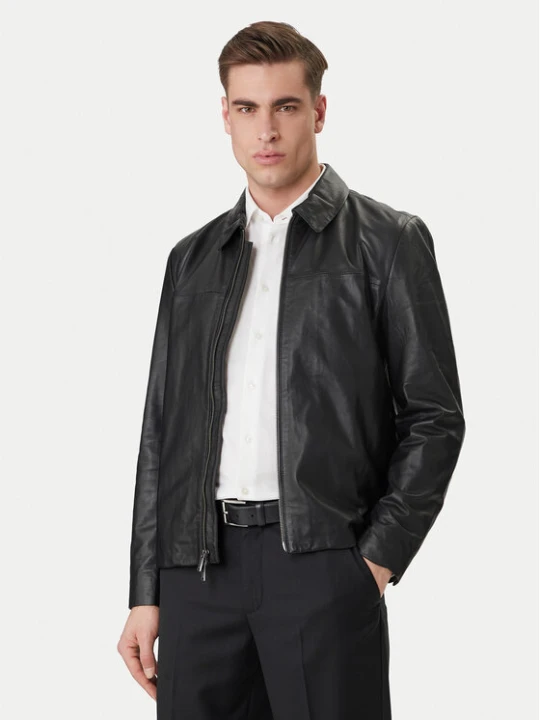 Zdjęcie produktu Calvin Klein Kurtka skórzana LV04LF423G Czarny Regular Fit