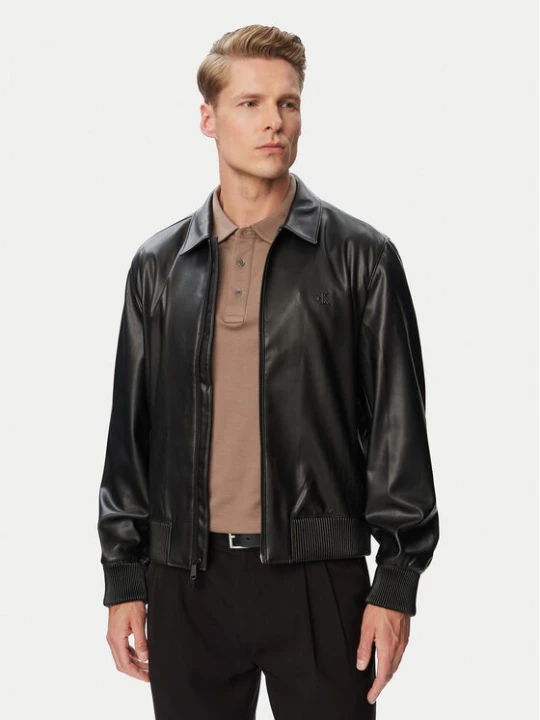 Zdjęcie produktu Calvin Klein Kurtka z imitacji skóry LV04RG406G Czarny Regular Fit