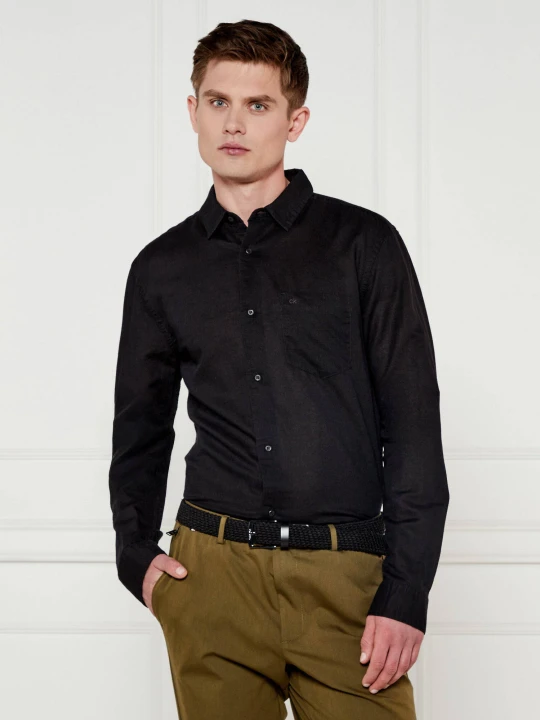Zdjęcie produktu Calvin Klein Lniana koszula | Regular Fit czarny