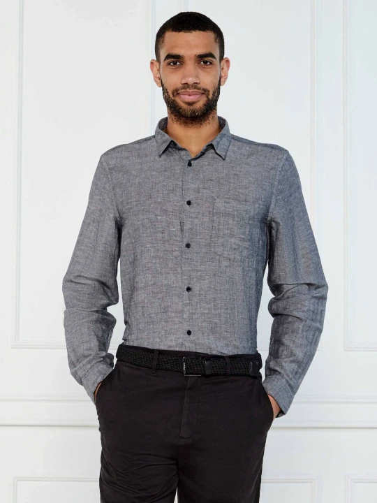 Zdjęcie produktu Calvin Klein Lniana koszula | Regular Fit czarny