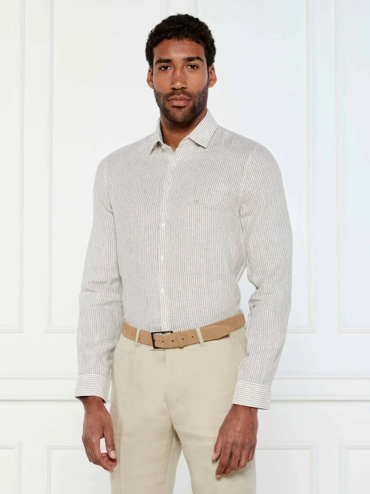 Zdjęcie produktu Calvin Klein Lniana koszula | Slim Fit khaki