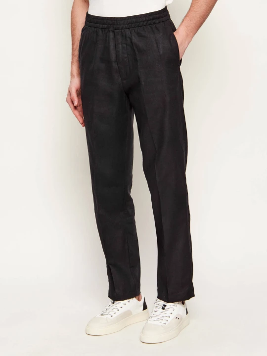 Zdjęcie produktu Calvin Klein Lniane spodnie | Straight fit czarny