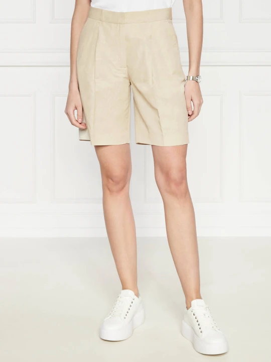 Zdjęcie produktu Calvin Klein Lniane szorty | Regular Fit beżowy
