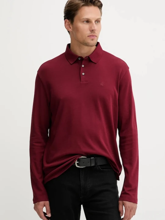 Zdjęcie produktu Calvin Klein longsleeve bawełniany bordowy